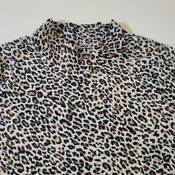 Shein Mock-Neck Leopard Long Sleeve Tee - Picture 12 of 13